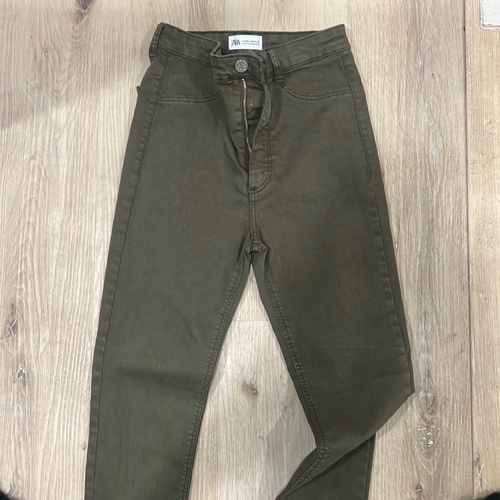 Green Zara skinny jeans